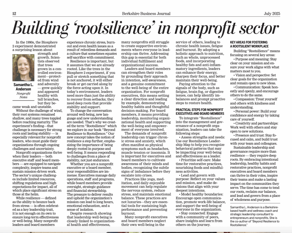 Samantha's Berkshire Business Journal article